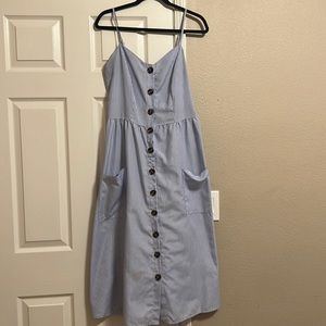 Blue Striped MIDI Dress Size L